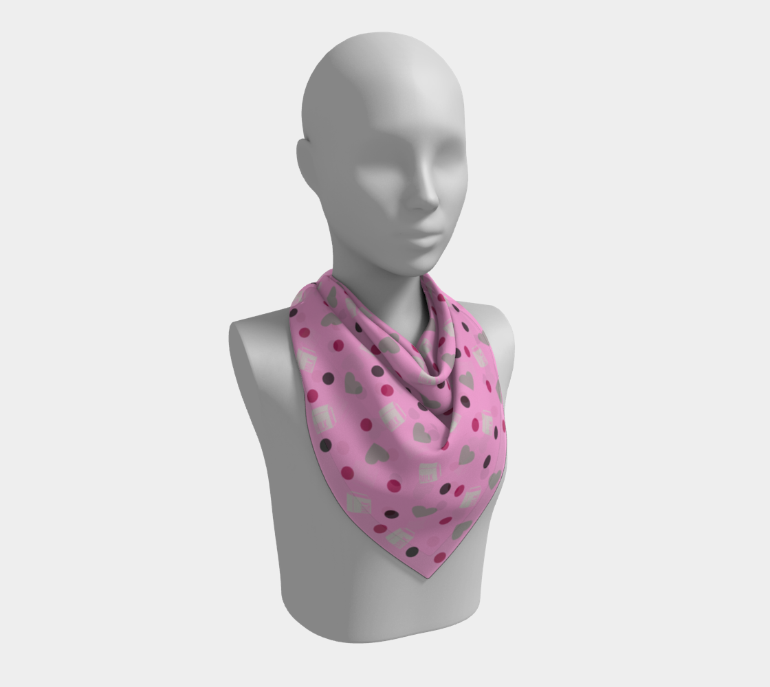 pink milk hearts scarf