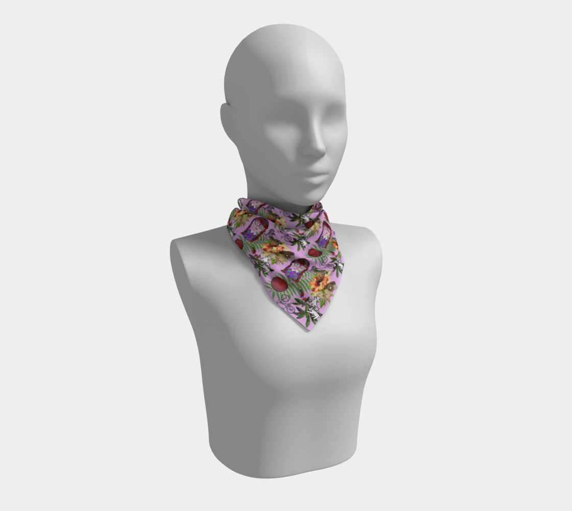 purple glasses girl pattern lilac scarf