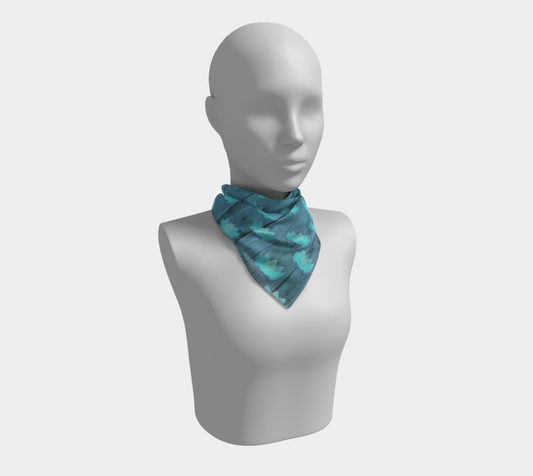 zen lotus wood wall blue scarf