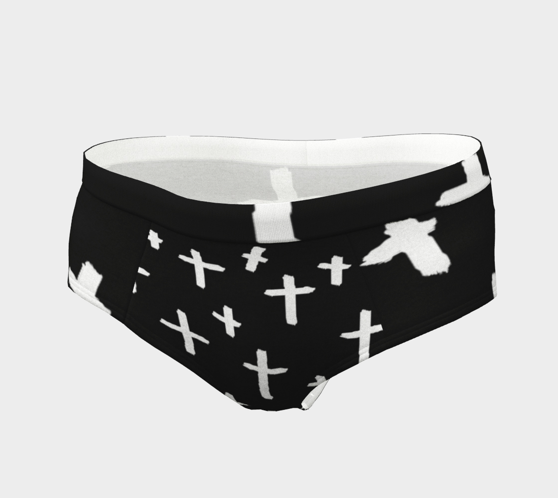 white cross cheeky briefs