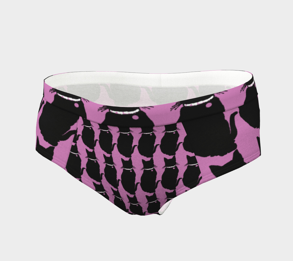 cat silouette pattern pink cheeky briefs