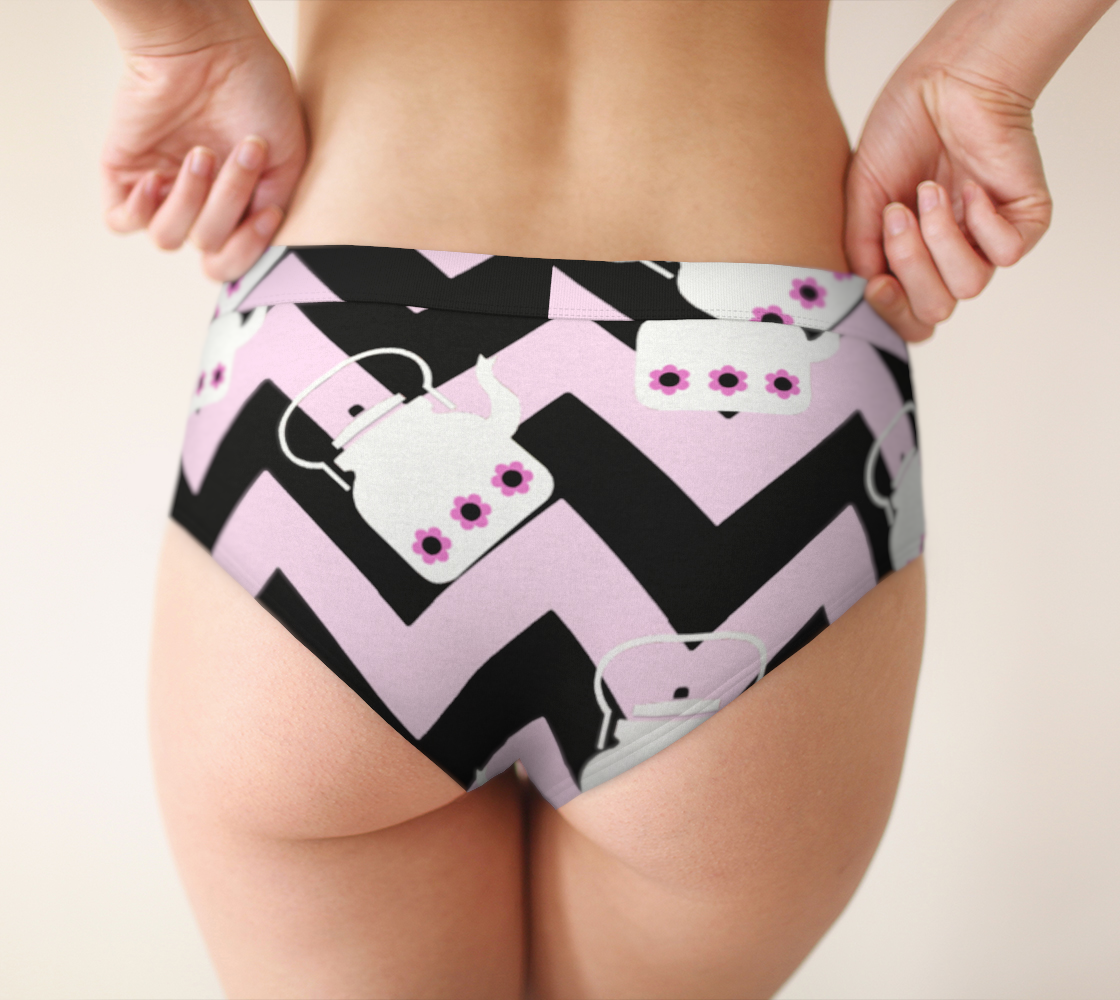 pink teapot chevron cheeky briefs