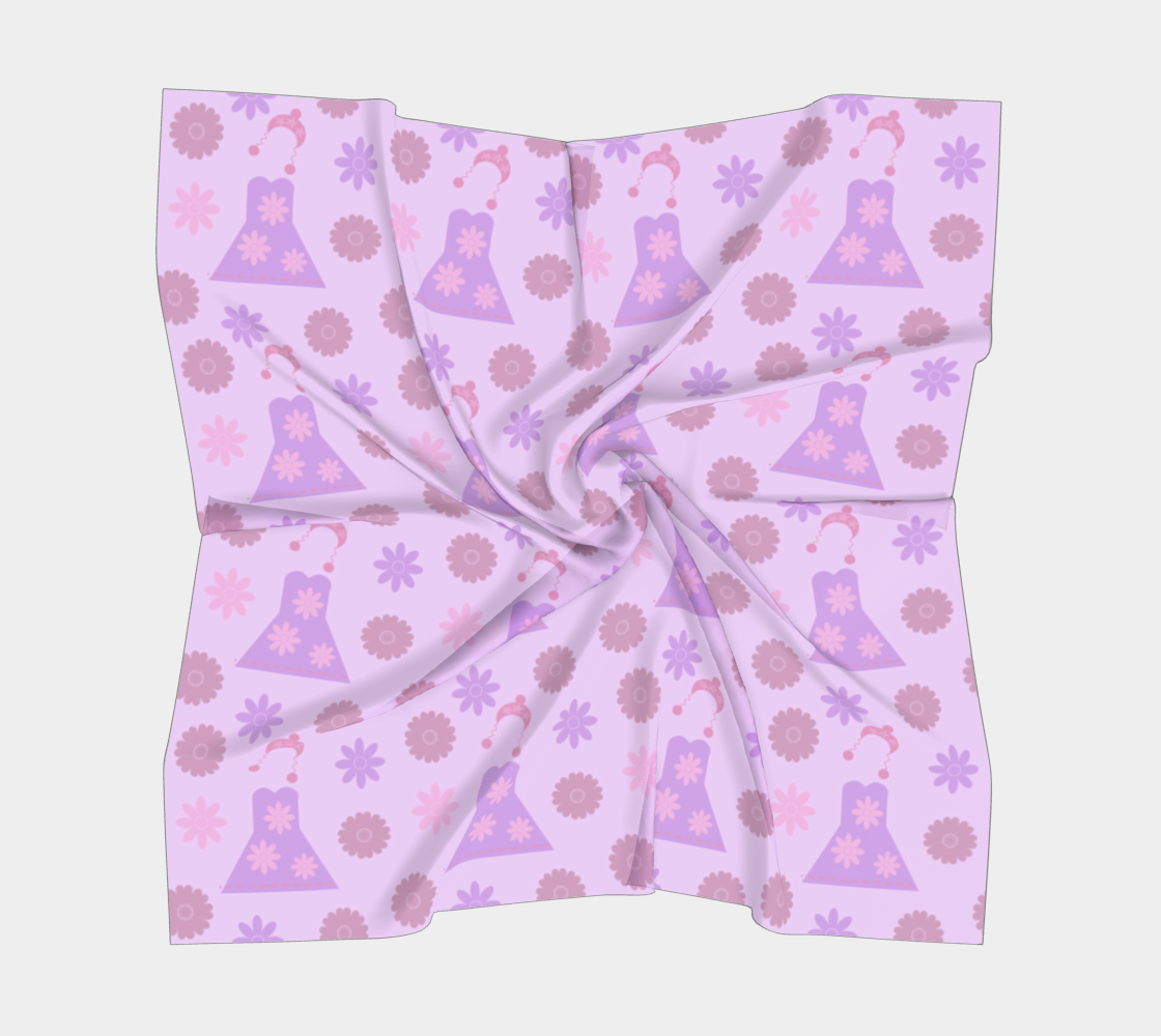 violet pink flower dress scarf