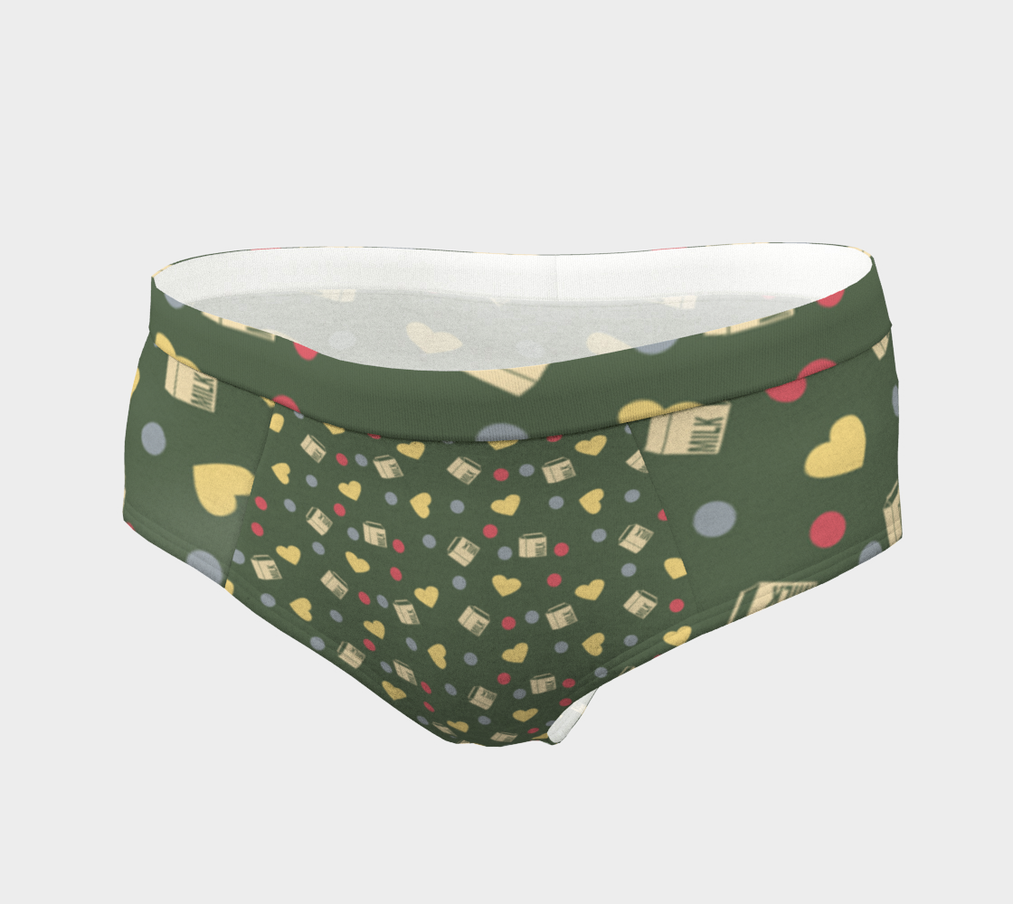 green milk hearts cheeky briefs