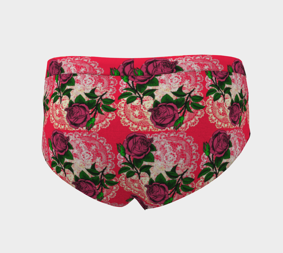 doily rose pattern watermelon pink cheeky briefs