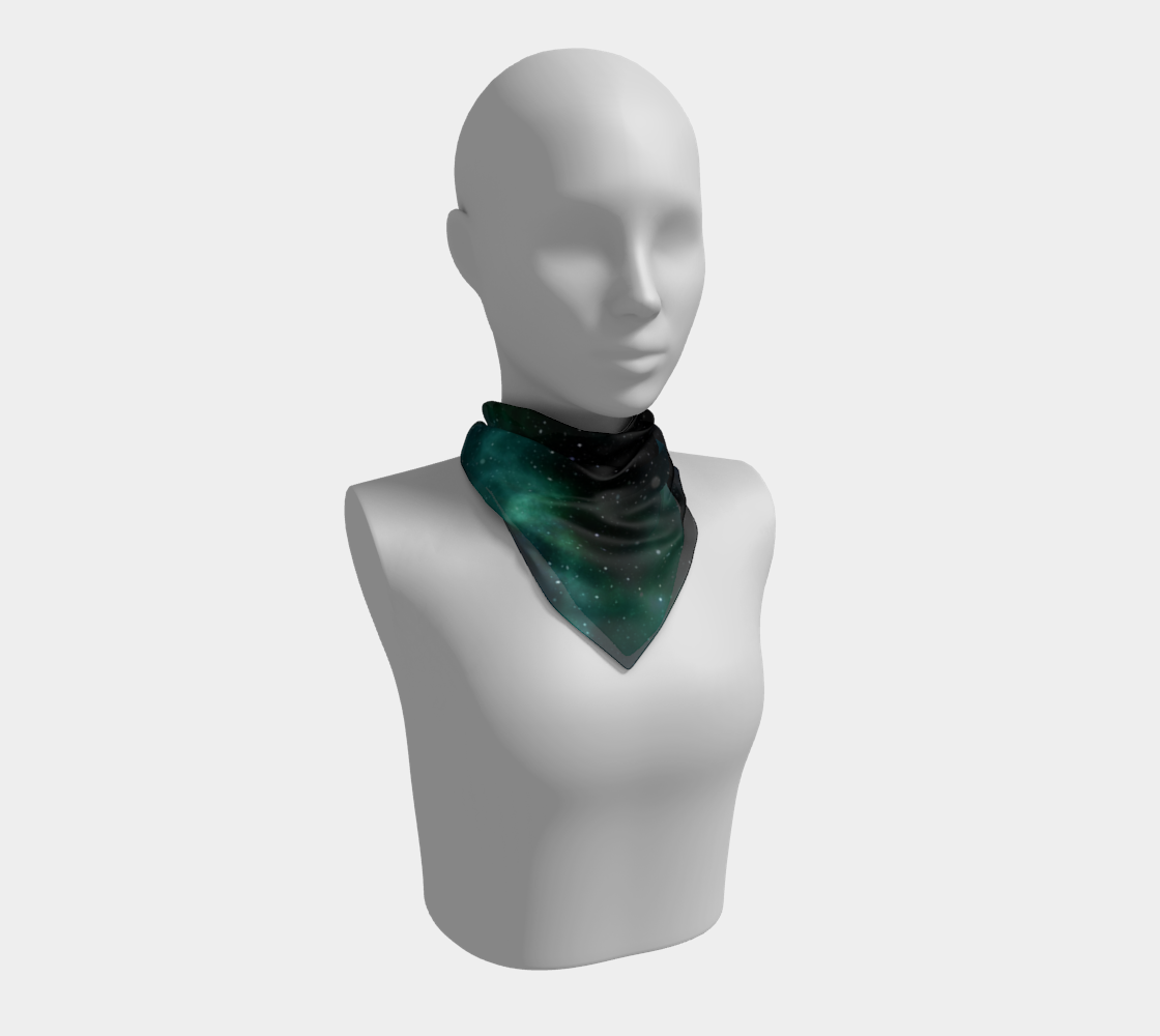 galaxy sky blue green scarf