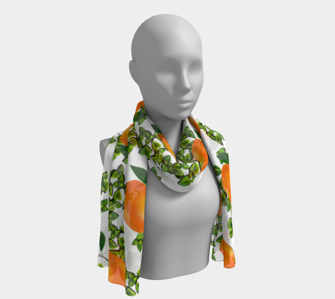 citrus tropical orange white scarf