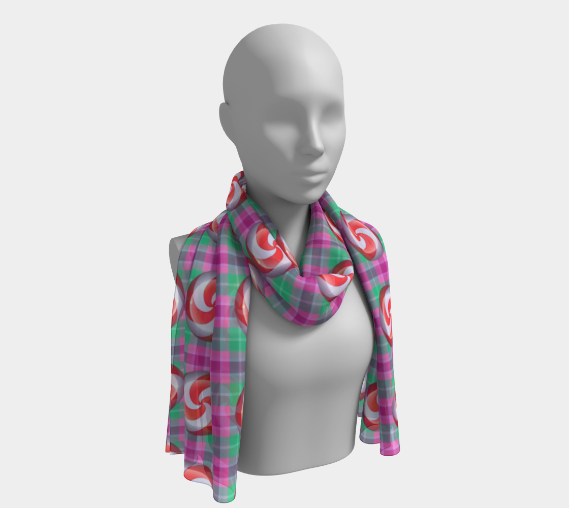 peppermint candy pink plaid scarf