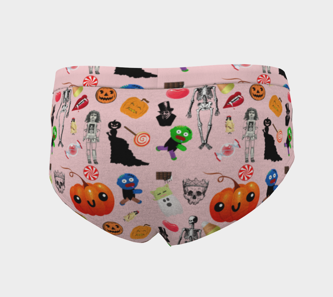 halloween treats pattern pink cheeky briefs