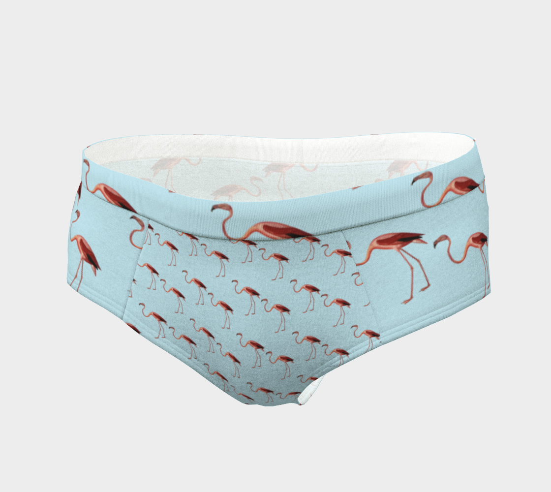 flamingo pattern blue cheeky briefs