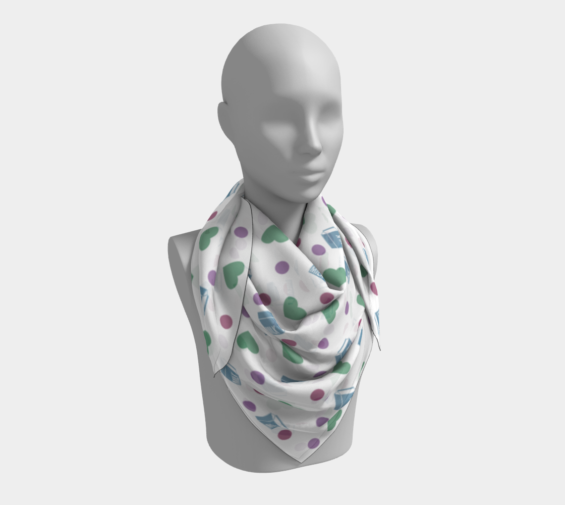 white milk hearts scarf