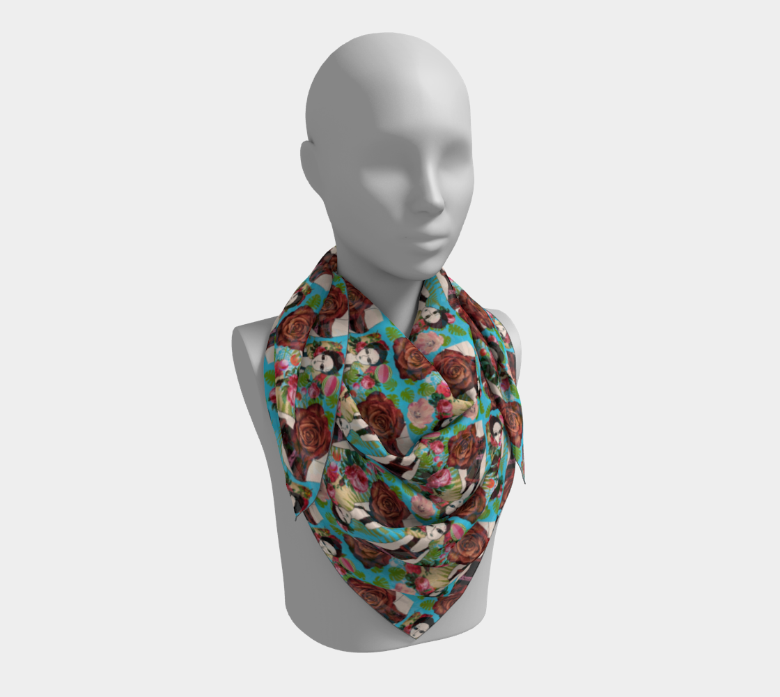 swimmer 20s blue scarf