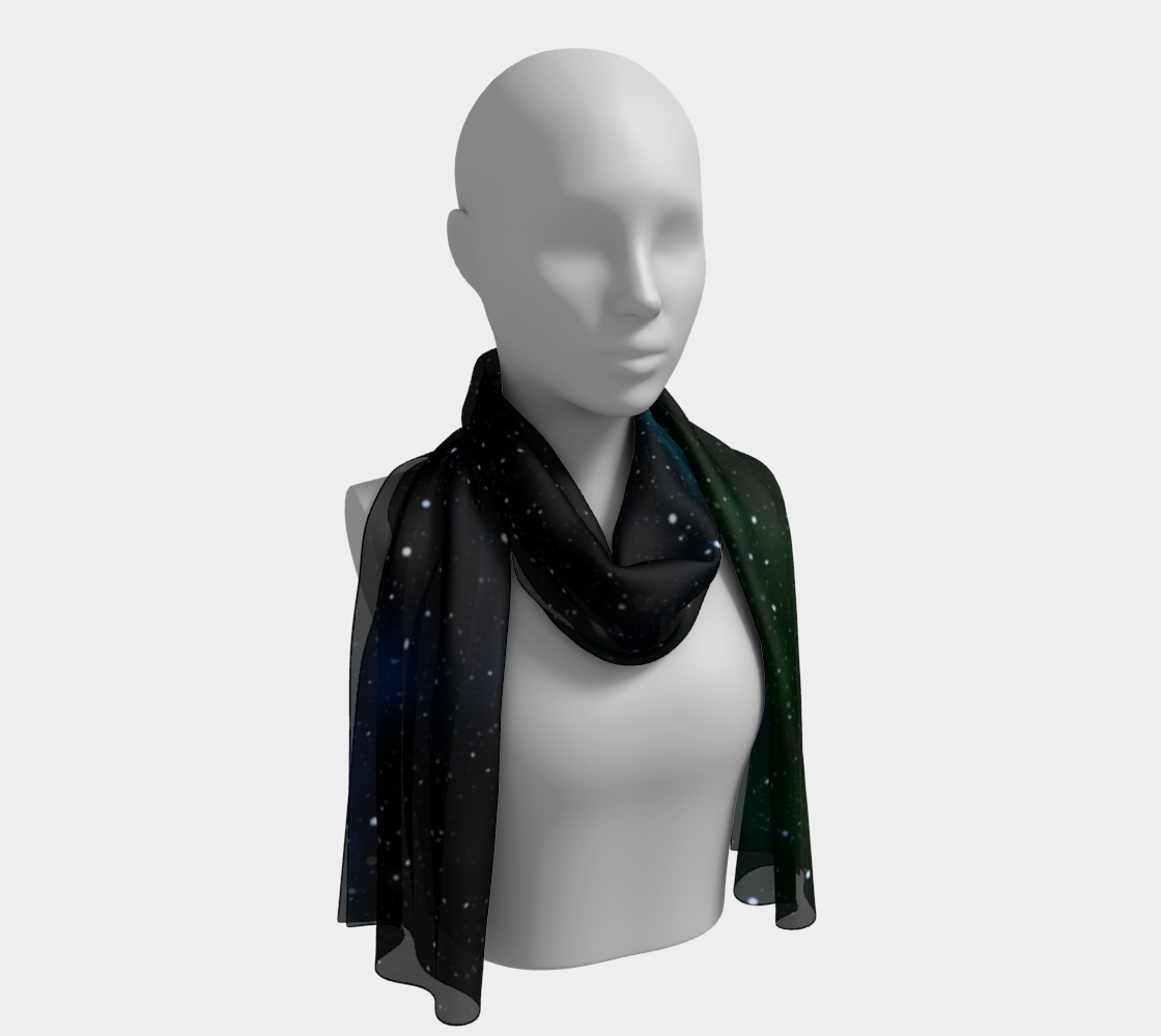 galaxy sky blue green scarf