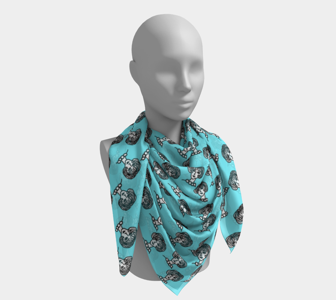 20s girl blue scarf