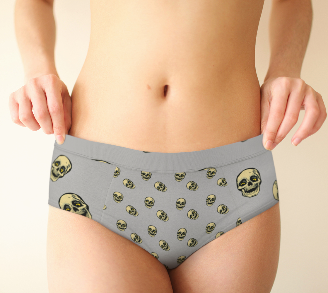 skull grey pattern cheeky briefs