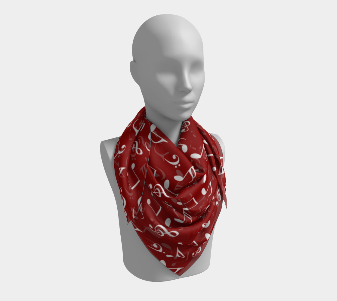 red white music scarf