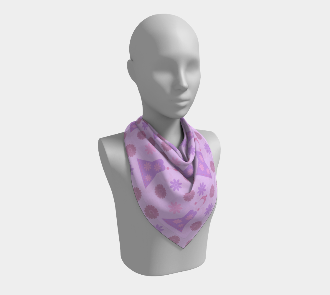 violet pink flower dress scarf