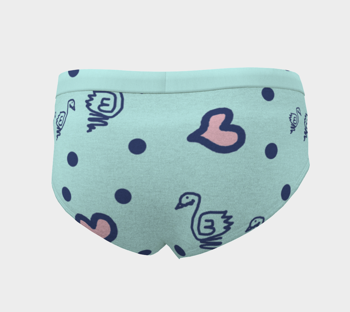 duck family blue pink hearts pattern cheeky briefs