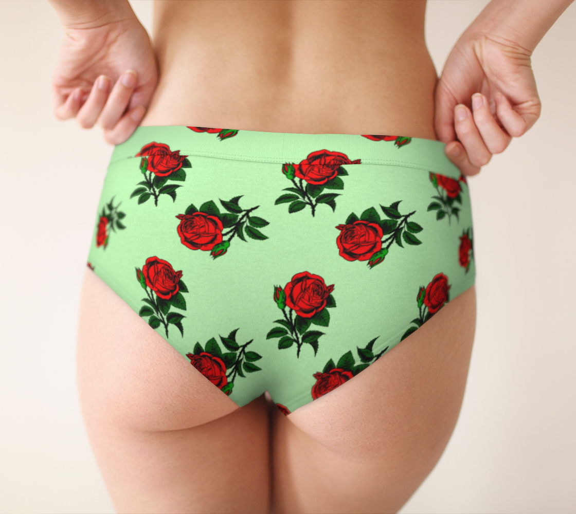 red roses green cheeky briefs