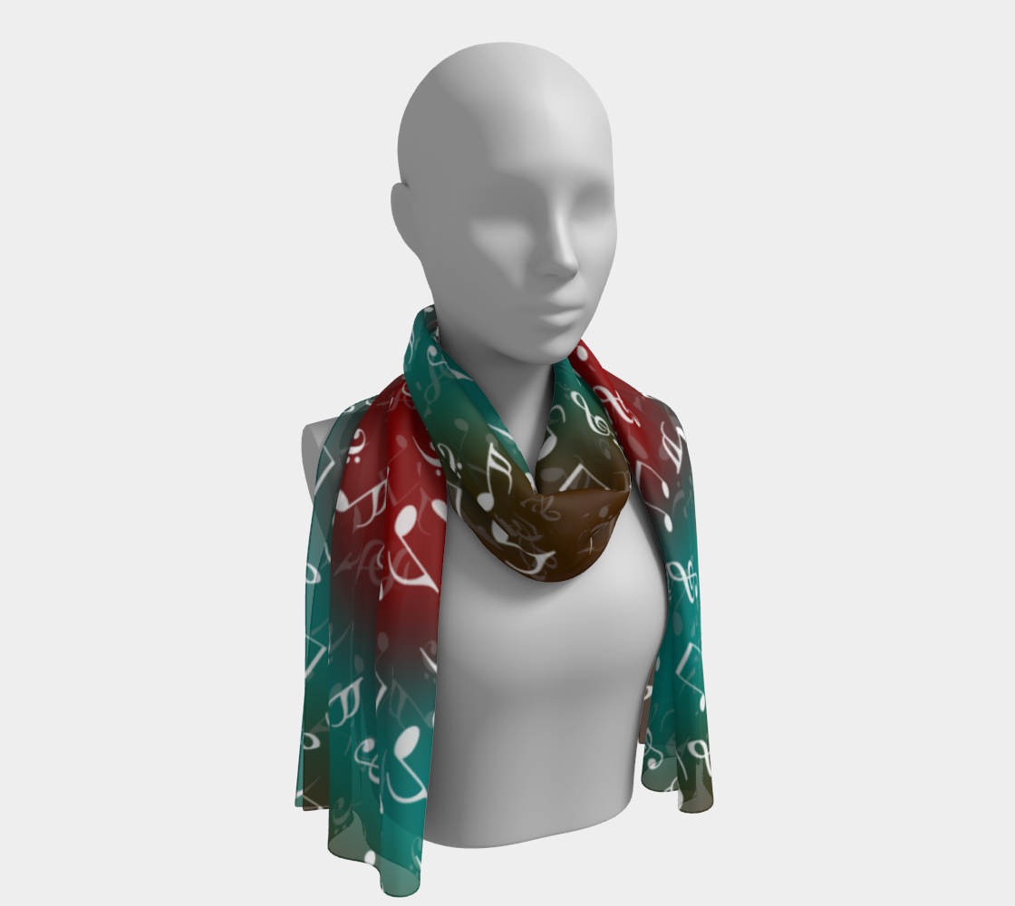 teal music heart music scarf