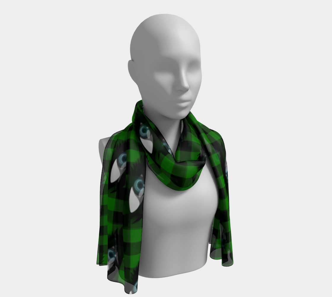 eyes green plaid scarf