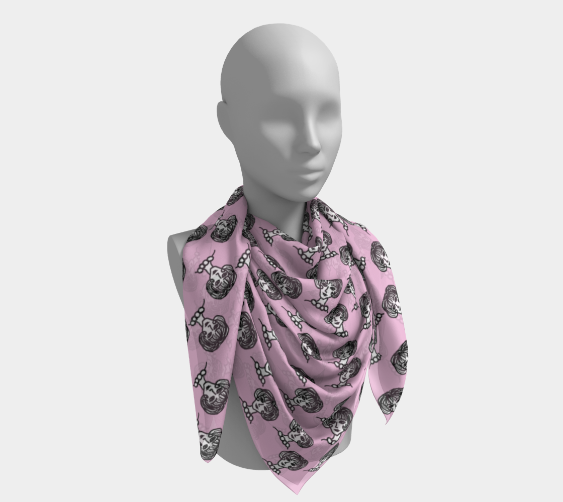 20s girl pink scarf