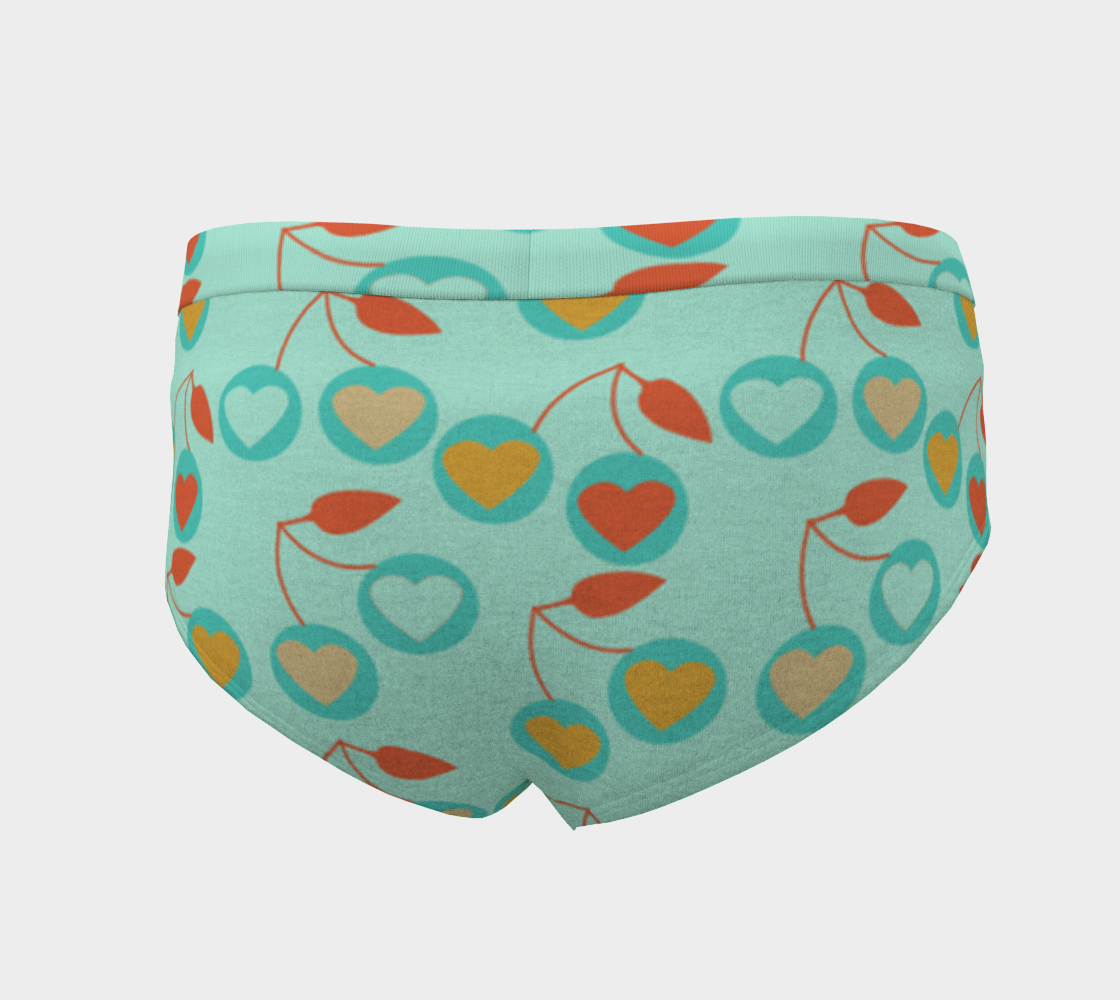 light teal heart cherries cheeky briefs