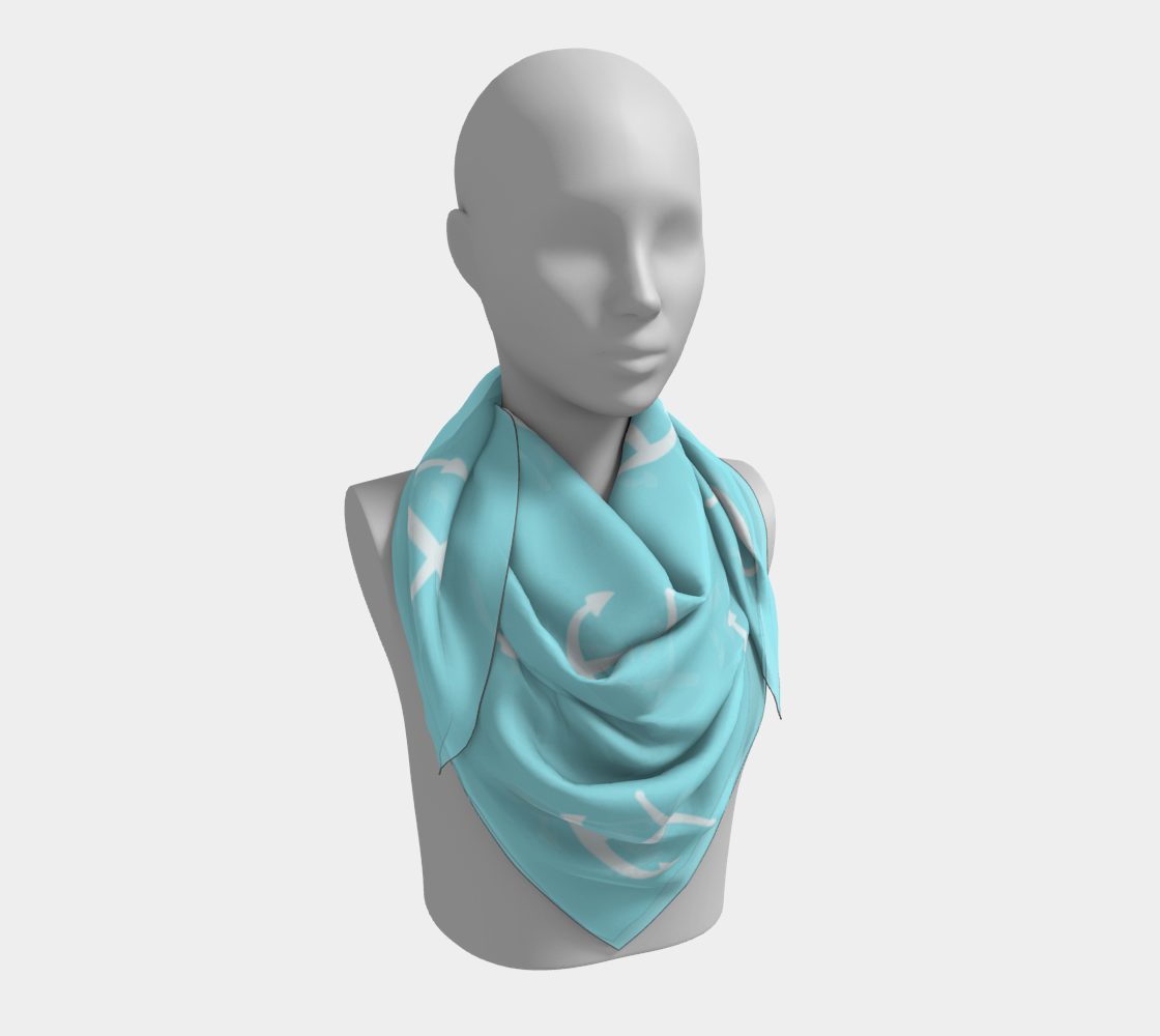 aqua anchor scarf