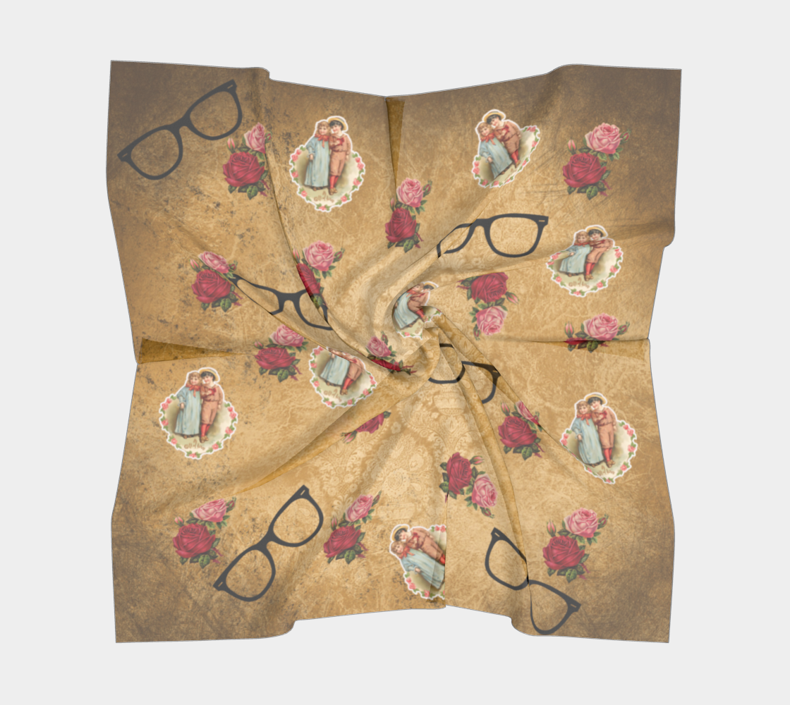 vintage glasses beige scarf