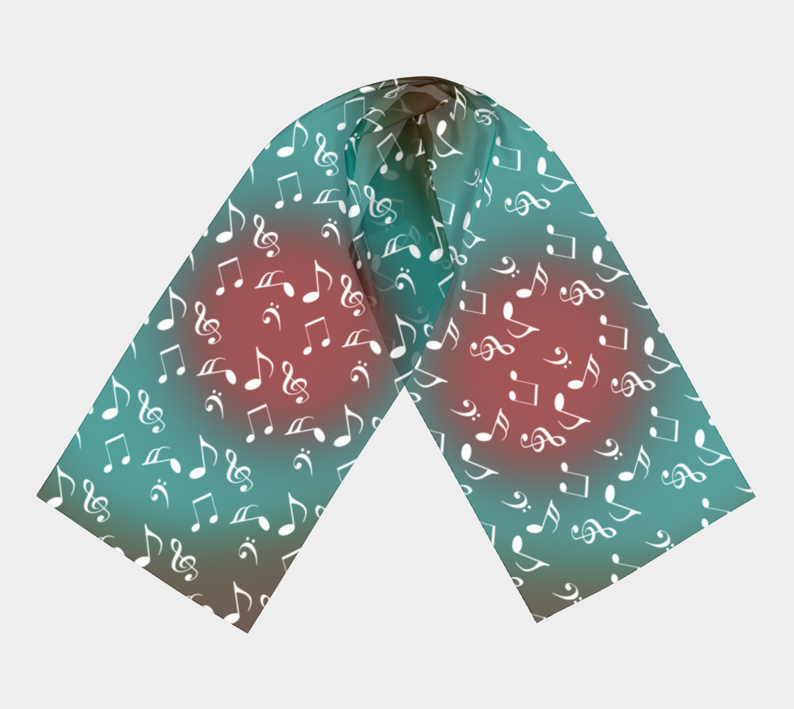 teal music heart music scarf