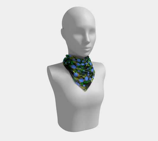 blue luminescent roses scarf