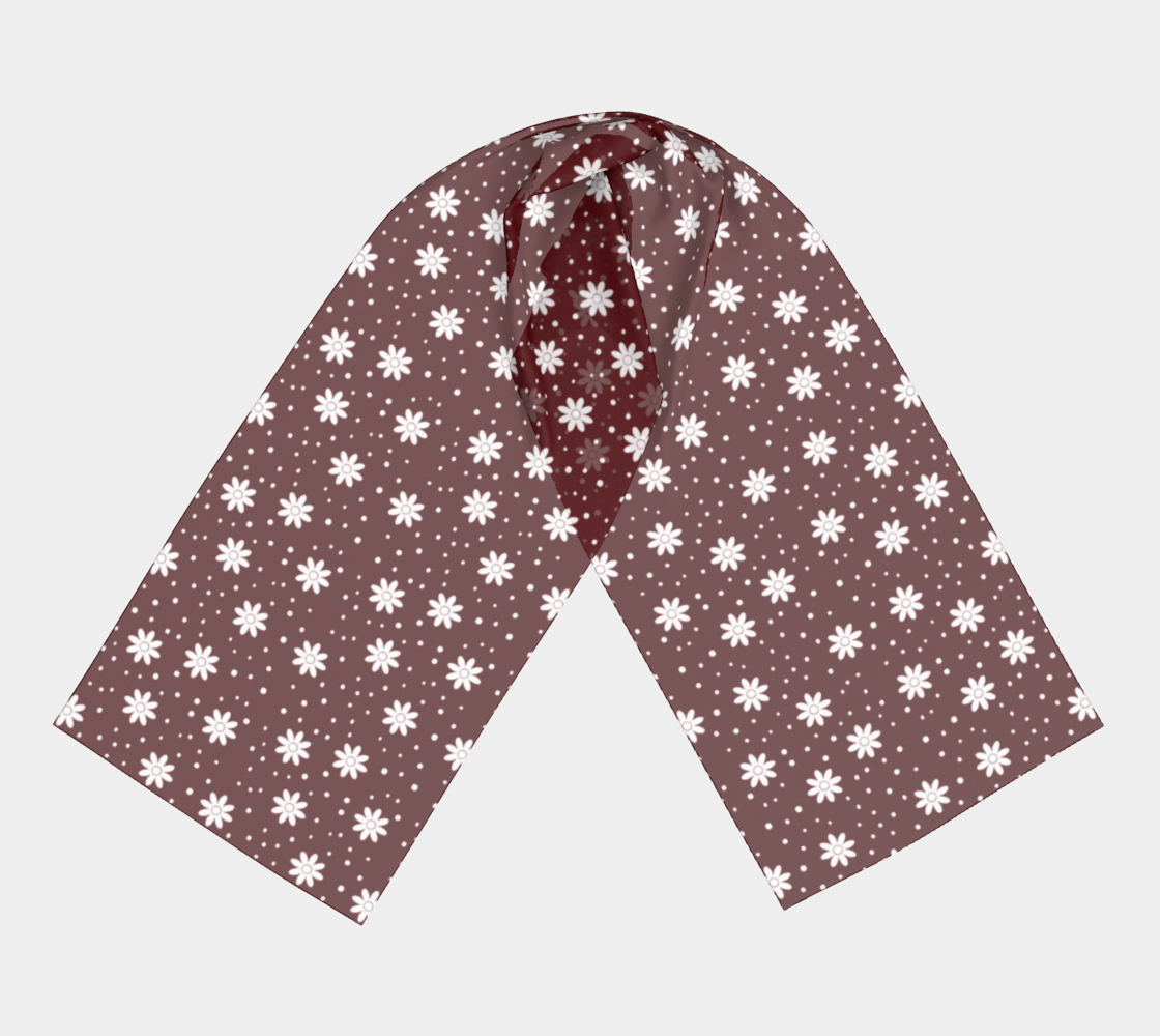 floral dots maroon scarf