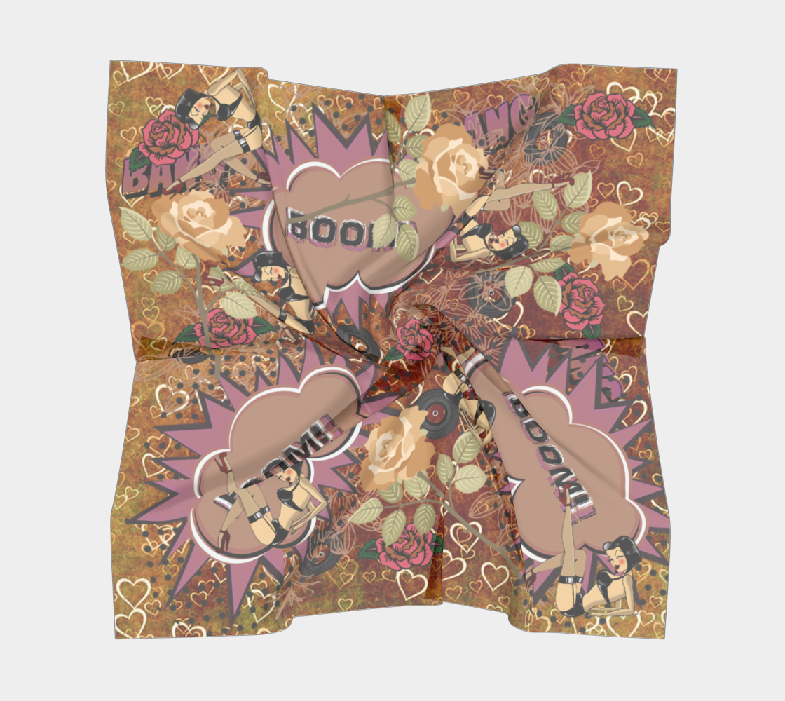 pinup floral scarf