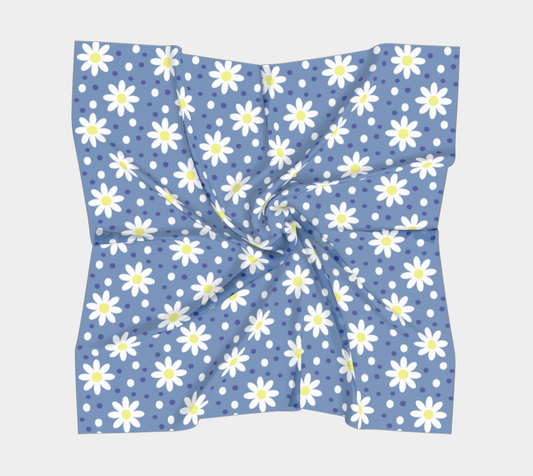 daisy dots blue scarf