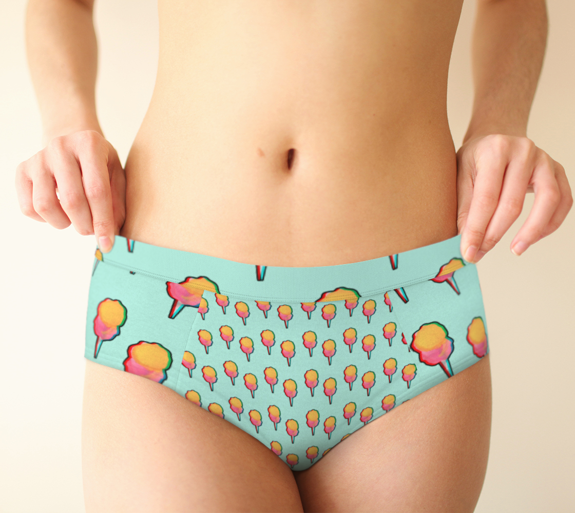 cotton candy pattern aqua 3d cheeky briefs