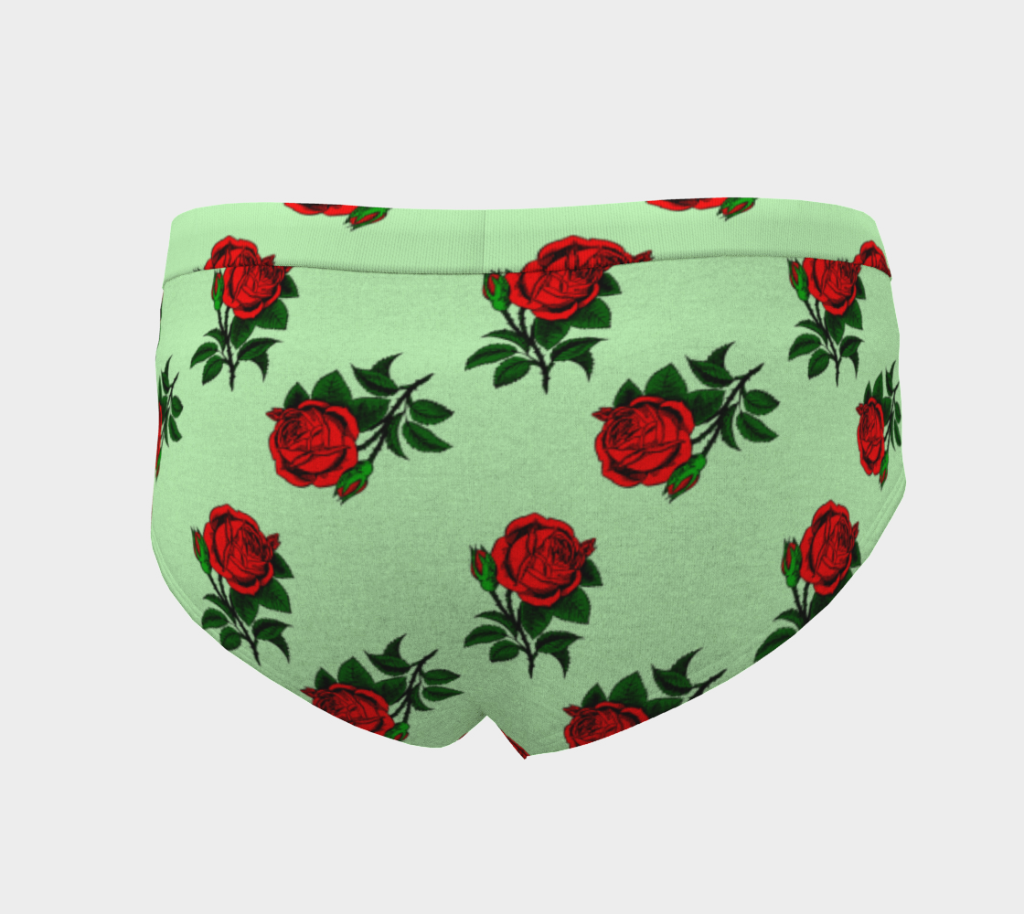 red roses green cheeky briefs