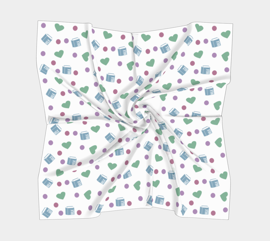 white milk hearts scarf