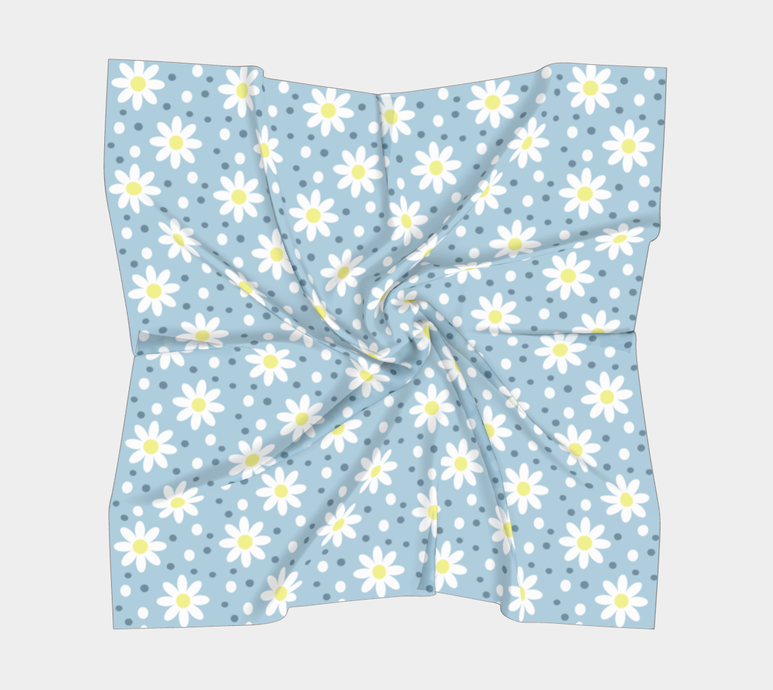 daisy dots light blue scarf