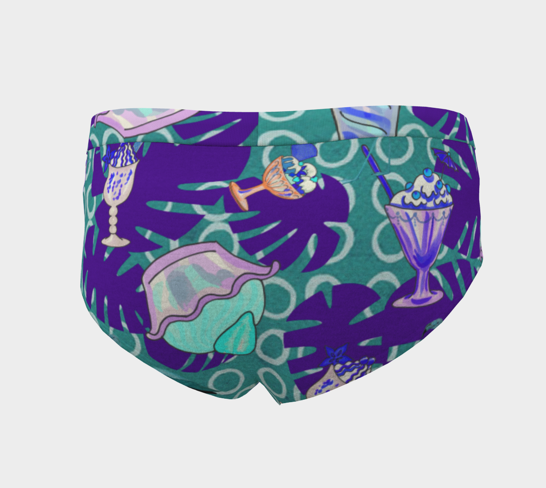 ice cream tropical pattern blue cheeky briefs