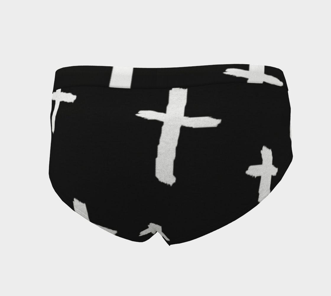 white cross cheeky briefs