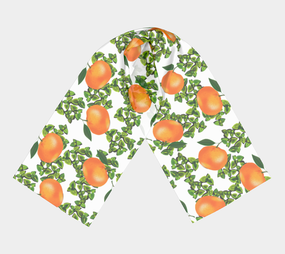 citrus tropical orange white scarf