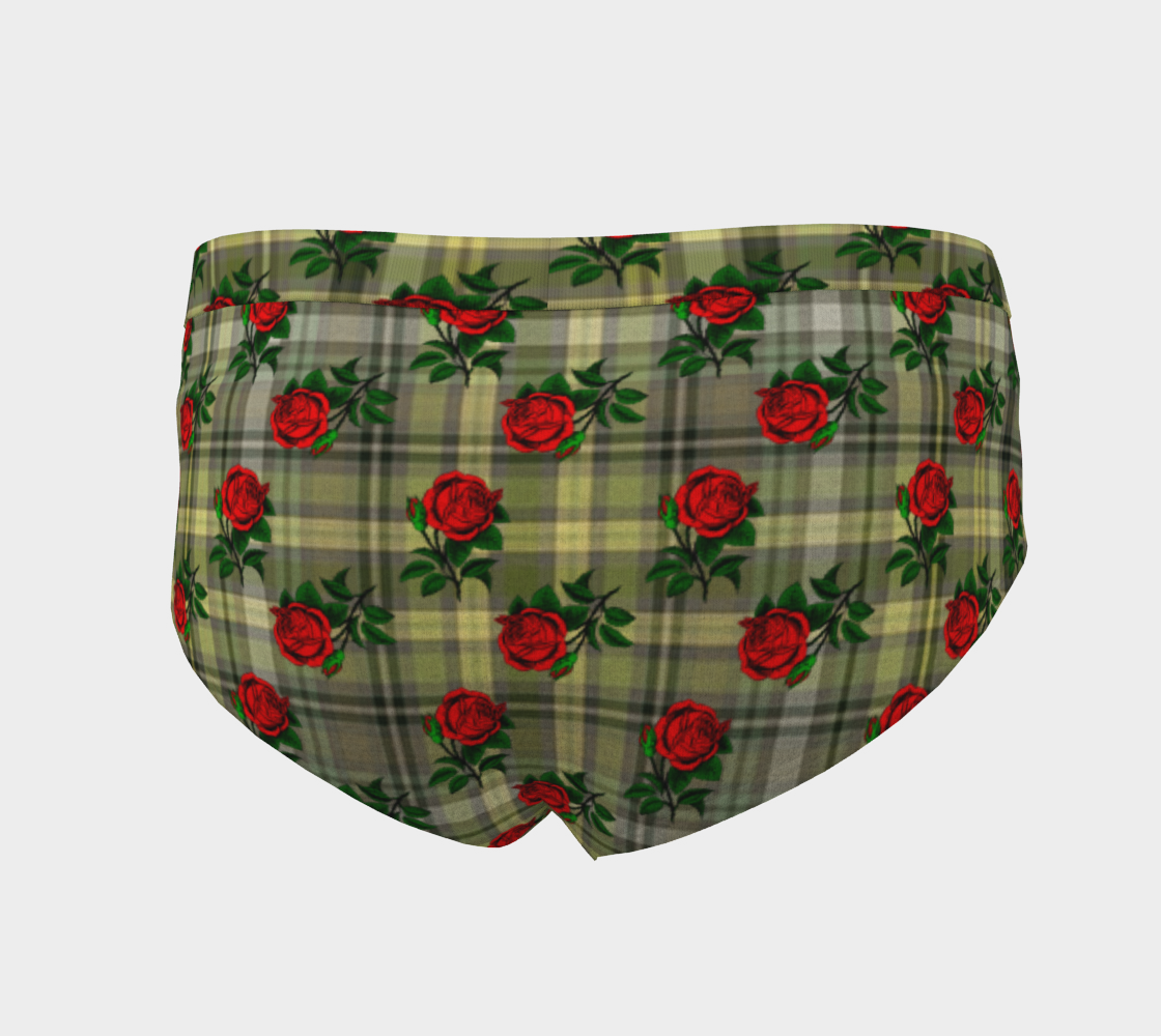 roses yellow plaid cheeky briefs