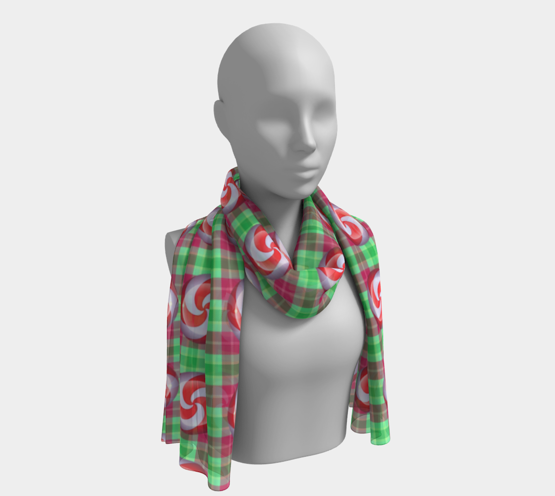 peppermint candy green plaid scarf