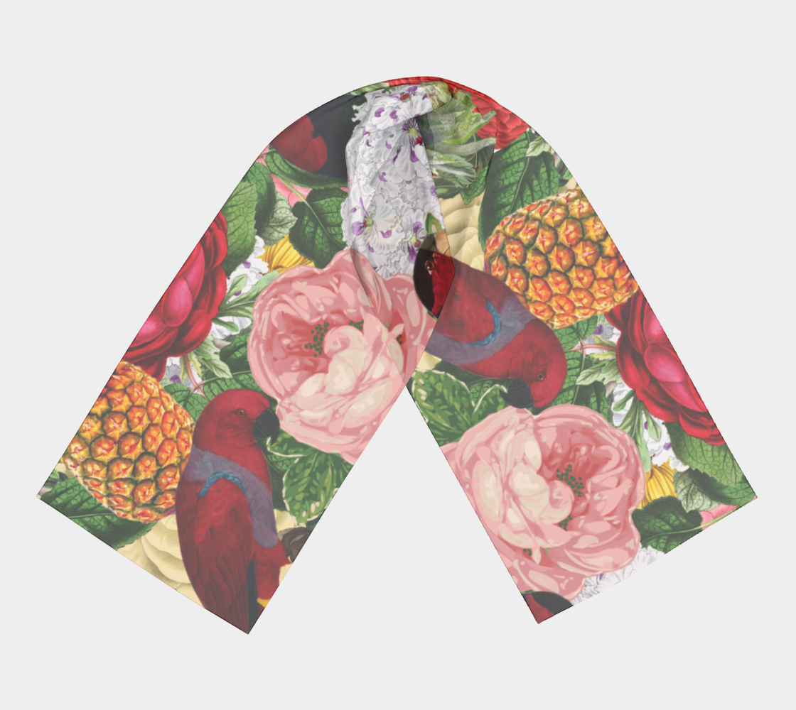 tropical bird floral scarf