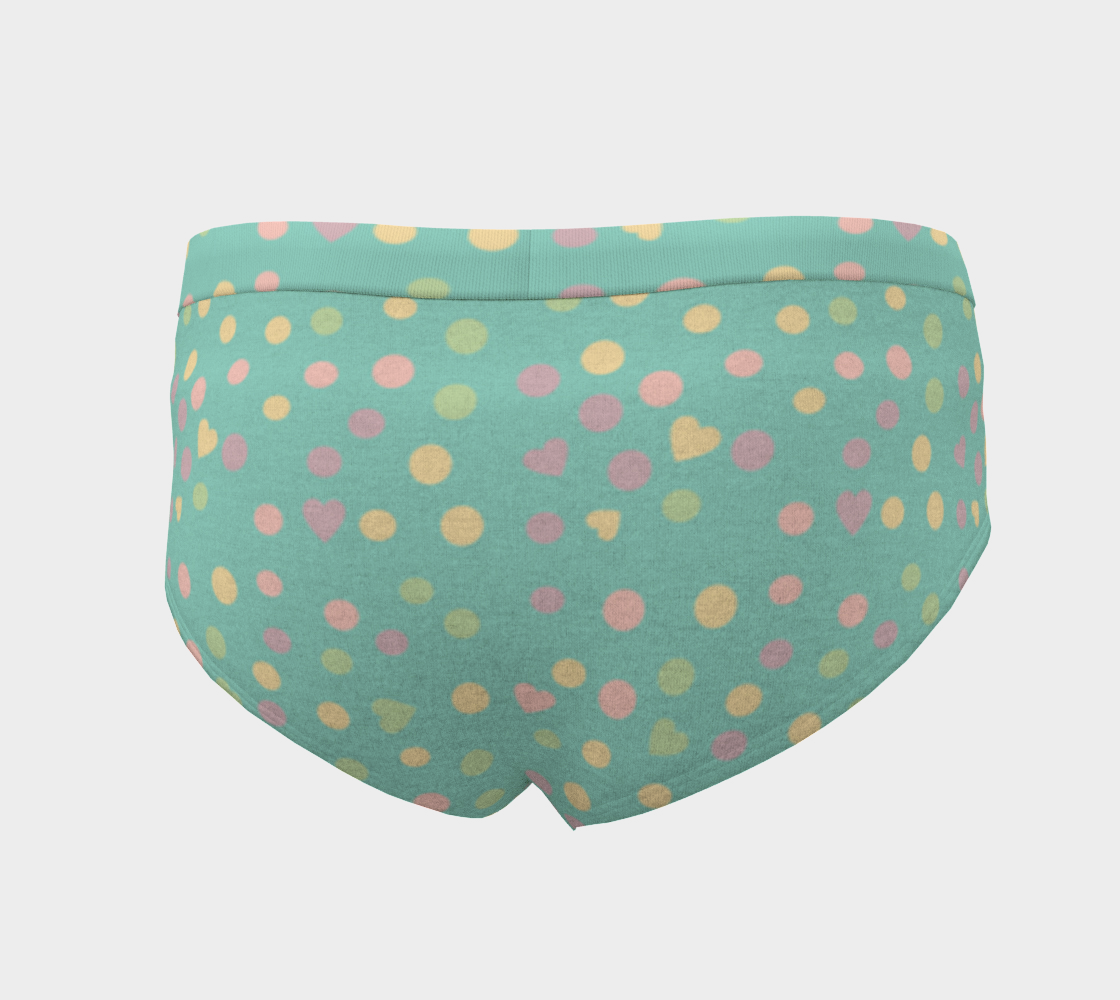 light teal hearts cheeky briefs