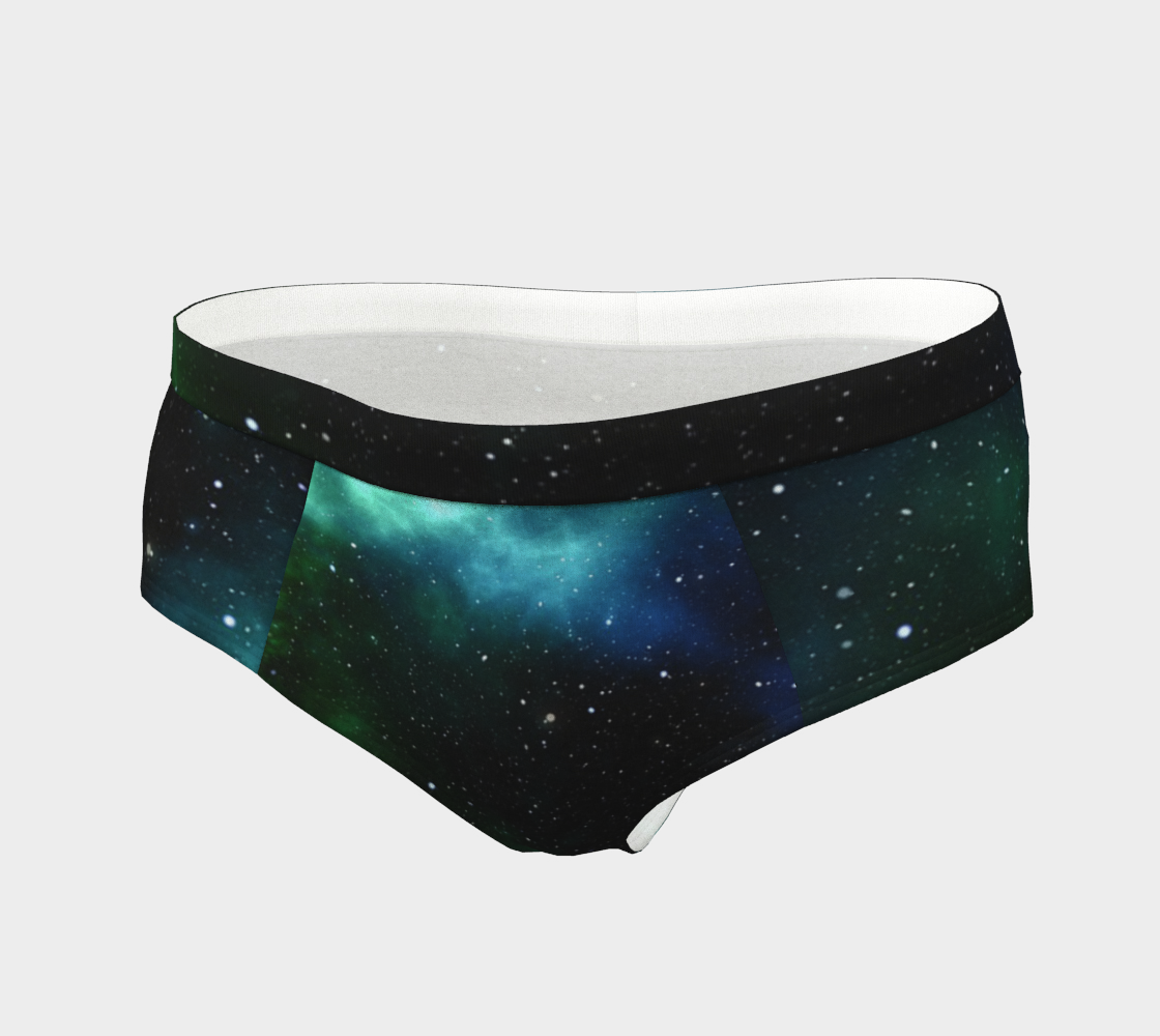 galaxy sky blue green cheeky briefs