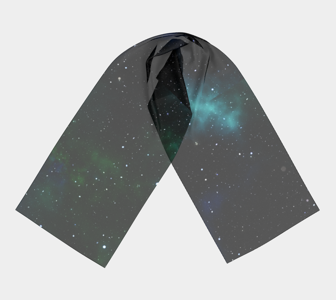 galaxy sky blue green scarf