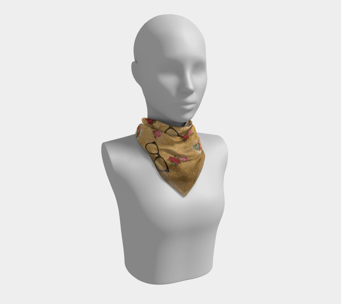 vintage glasses beige scarf