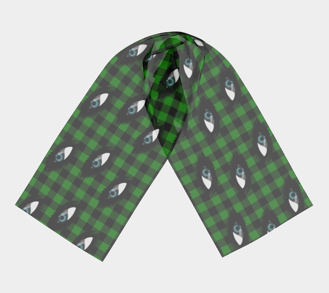 eyes green plaid scarf