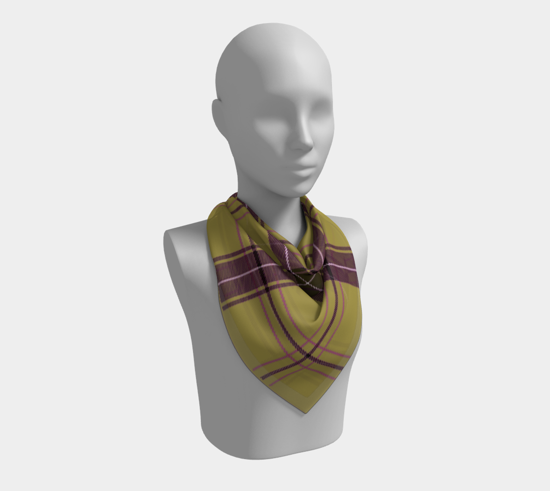 beige purple plaid scarf